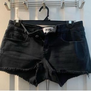PINK Black Denim Shorts (Size 4)